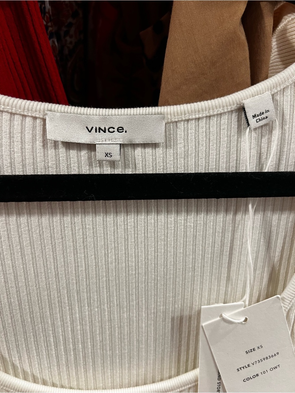 Vince Cream Ribbed Scoop-Neck Midi Dress - Picture 3 of 7